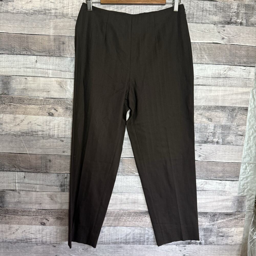 Piazza Sempione Women's Brown Audrey Wool Blend Cropped Pants Sz 44 US 8